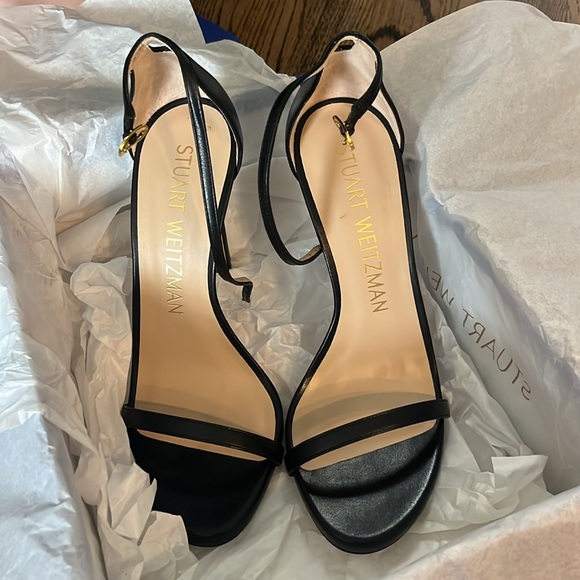 Stuart Weitzman “NudistSong” Black Leather Sandals main image 3